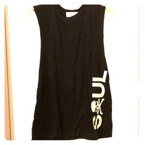 SoulCycle unisex black “soul” skull muscle T